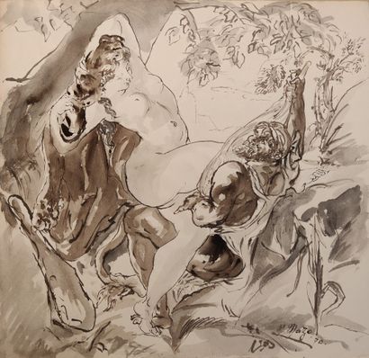 null Maurice MAZO (1901-1989)

Mercury and Omphale

1970

Indian ink and wash

Signed...