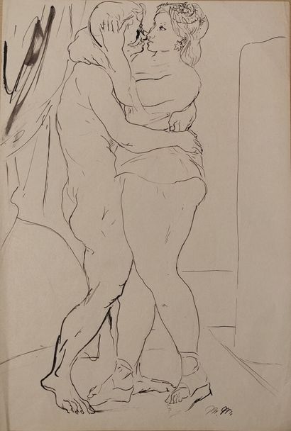 null Maurice MAZO (1901-1989)

Naked couple standing embraced

Pen

Signed (lower...