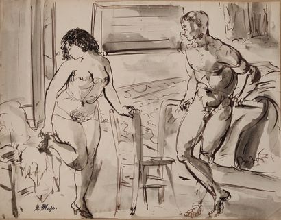 null Maurice MAZO (1901-1989)

Couple undressing in a room

Pen and wash

Stamp of...