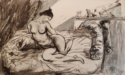 null Maurice MAZO (1901-1989)

Naked woman squatting on a bed

1974

Indian ink and...