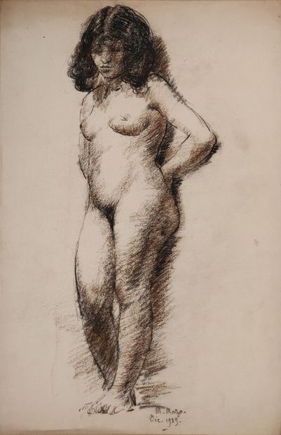 null Maurice MAZO (1901-1989)

Standing nude female model

1929

Conté pencil and...