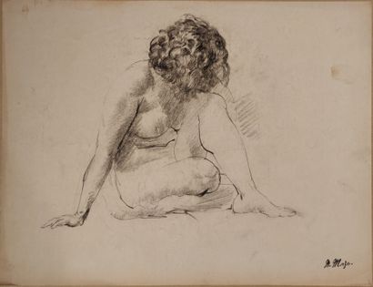null Maurice MAZO (1901-1989)

Female model squatting, head bent forward

Pencil

Stamp...