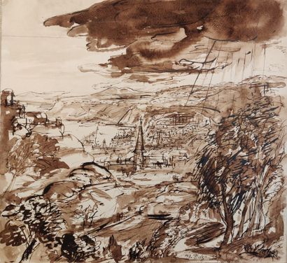 null Maurice MAZO (1901-1989)

Large stormy landscape - memory of Oran

1937

India...