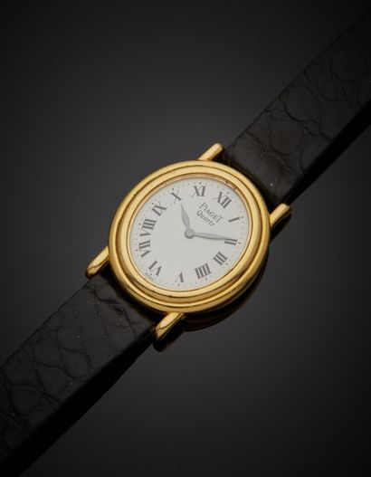 null PIAGET - Ladies' wristwatch in 18K yellow gold 750‰, oval in shape, the bezel...