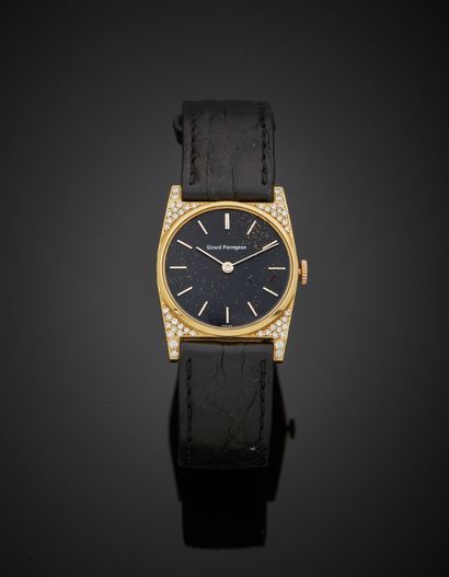 null GIRARD PERREGAUX - Ladies' 18K yellow gold 750‰ tonneau-shaped wristwatch set...
