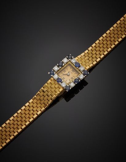 null UTI - Ladies' 18K yellow gold 750‰ and platinum 850‰ wristwatch, square form,...