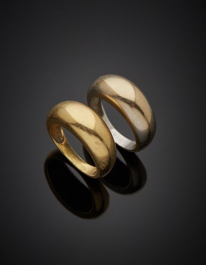 null Lot of two 18K two-tone gold 750‰ rush rings. Traces of use.

Finger size 57...