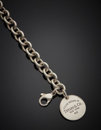 null TIFFANY & CO - Silver bracelet 1st title 925‰, model "Please return to", round...