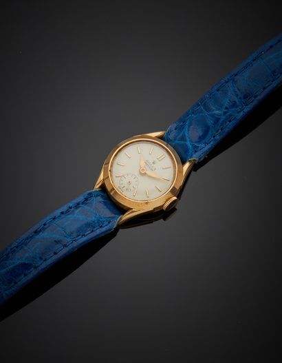 null ROLEX - Ladies' wristwatch in 18K rose gold 750‰, "Precision" model, round shape,...
