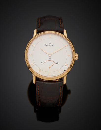 null BLANCPAIN - Men's wrist watch in 18K yellow gold 750‰, Villeret model, round-shaped...