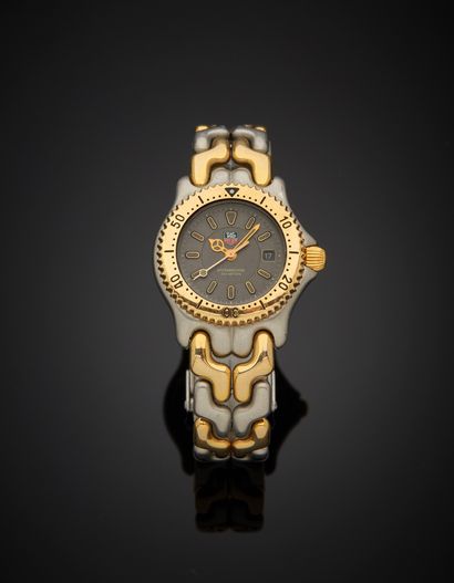 null TAG HEUER - Ladies' metal wristwatch, Link Professional 200 meter model, silver...