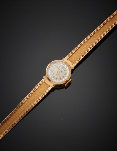 null FANEX Watch - 18K yellow gold 750‰ ladies' wristwatch, round shape, white dial,...