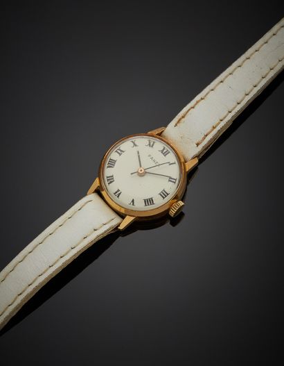 null FANEX Watch - 18K yellow gold 750‰ ladies' wrist watch, round shape, white dial,...