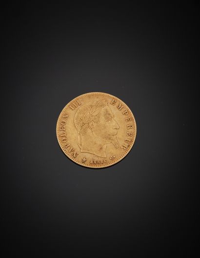 null Coin of 5 francs gold, Napoleon III head laurel, 1866. Weight 1,50 g
