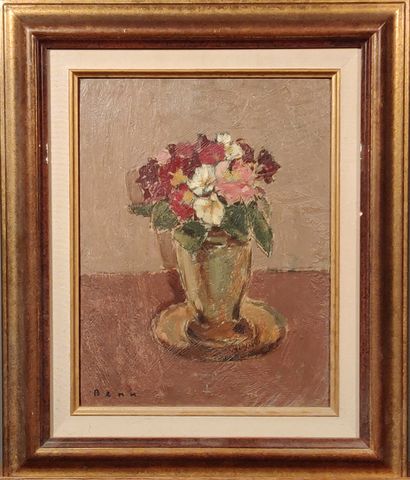 null BENN (1905-1989)

The bunch of primroses 

Oil on cardboard. 

Signed lower...