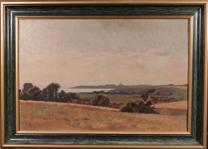 null French school of the 19th century 

Landscape of the Cotentin 

Oil on canvas...