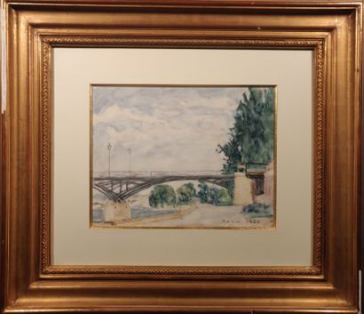 null BENN (1905-1989)

The Bridge of Arts, 1984 

Watercolor on paper. 

Signed and...