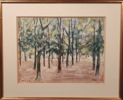 null BENN (1905-1989)

The wood, 1981

Watercolor on paper. 

Signed lower left and...