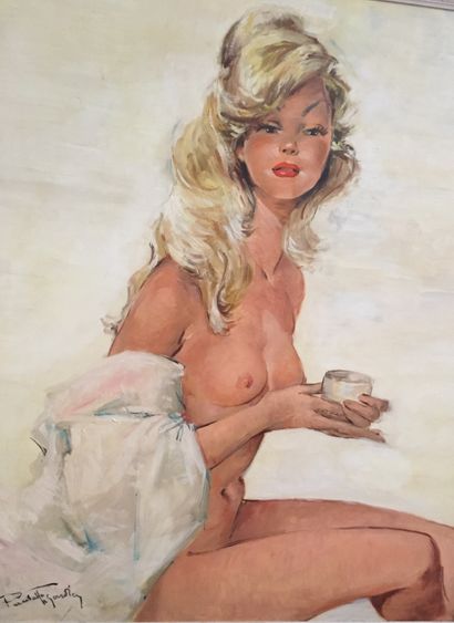 null In the taste of Jean-Gabriel DOMERGUE

Naked woman with a cup of tea

Oil on...