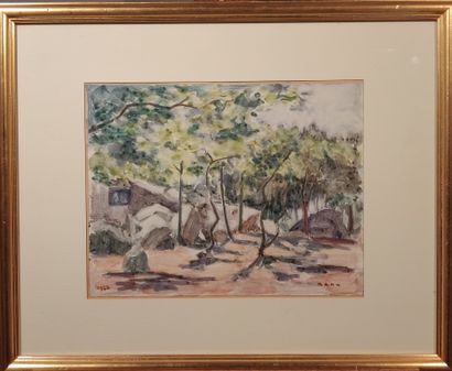 null BENN (1905-1989)

Cottage in an undergrowth, 1976

Watercolor on paper. 

Signed...