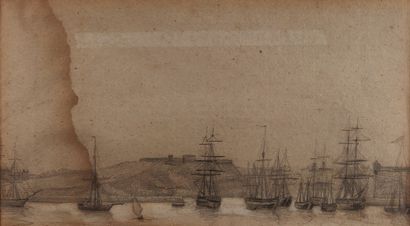 null French school of the 19th century 

The boats, the sailboat, sketch of boats...