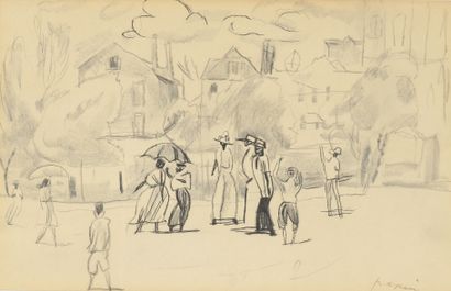 Jules PASCIN (1885-1930)

Village animé 

Crayon...