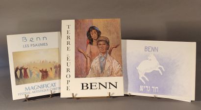 null Lot de quatre livres : 

- BENN (1905-1989), 62 psaumes et versets de la Bible....