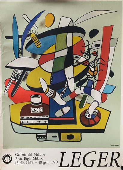  Fernand LEGER (1881-1955) 
Lot of 12 posters of exhibitions including Berggruen...