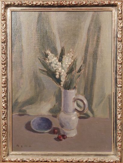 null BENN (1905-1989)

Still life with lily of the valley 

Oil on canvas board....
