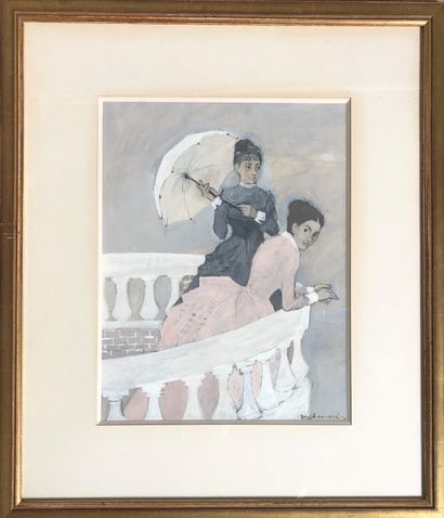 null DEMACHY (Xxe)

Lot including : 

- Elegant woman on the balcony

- Mother and...