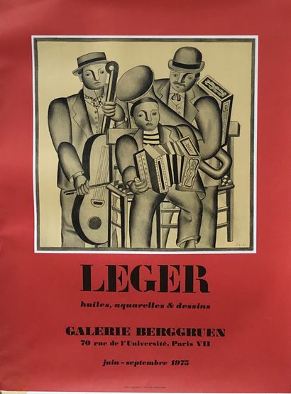  Fernand LEGER (1881-1955) 
Lot of 12 posters of exhibitions including Berggruen...