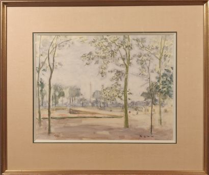 null BENN (1905-1989)

The square, 1971

Watercolor on paper. 

Signed lower right...