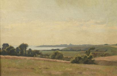 null Ecole française du XIXe siècle 

Paysage du Cotentin 

Huile sur toile 

Petits...