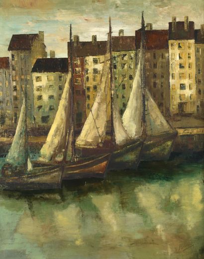 null MARKO (XXth century)

Sailboats in the port of Honfleur

Oil on canvas signed...