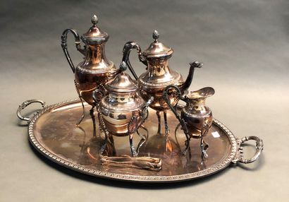 Silver plated tea and coffee set, including...