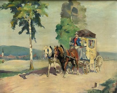 null School of the Xth century

The carriage, 1931

Oil on canvas. 

Signed and dated...