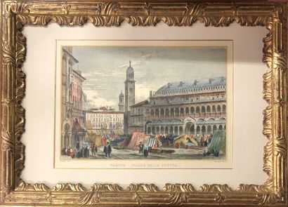 null Venice, Saint Mark's Square and Padua, Frutta Square 

Two engravings in color

23.5...