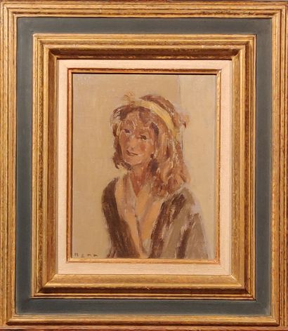 null BENN (1905-1989)

Portrait of a woman with a yellow headband, circa 1978 

Oil...