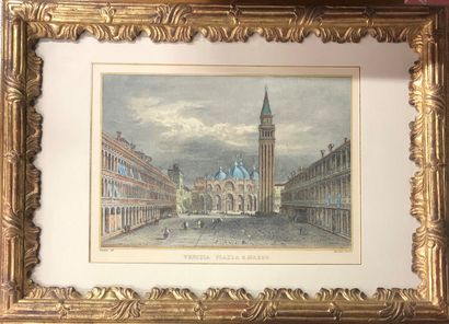 null Venice, Saint Mark's Square and Padua, Frutta Square 

Two engravings in color

23.5...