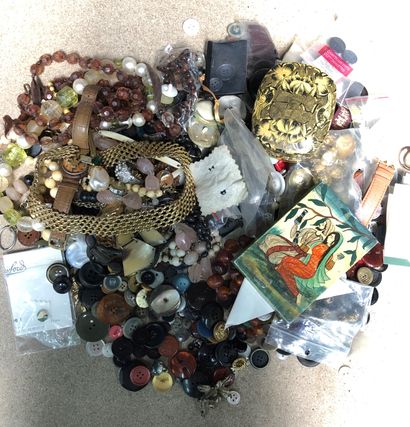 Lot of costume jewelry and buttons.