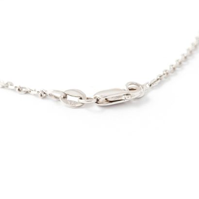 null 18K 750‰ and 14K 585‰ white gold bracelet consisting of a chain holding two...