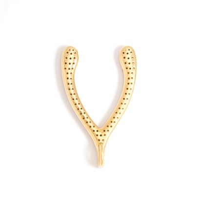 null 14K yellow gold pendant 585‰ set with round diamonds.

Slight scratches.

Length:...