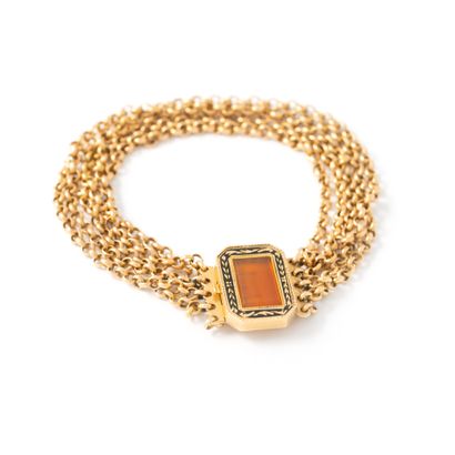 Bracelet en or jaune 18K 750‰ composé de...