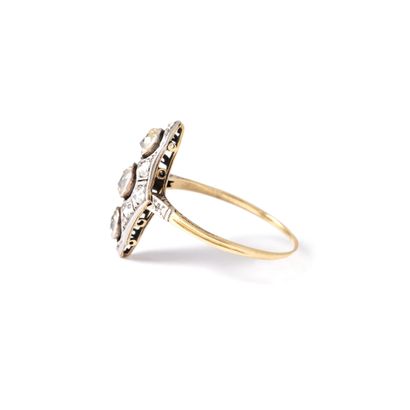 null 14K yellow and white gold ring 585‰ set with old and rose-cut diamonds.

Early...