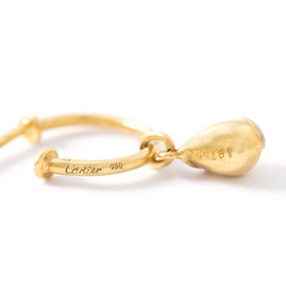 null Cartier (attributed to). Just a stud. Pair of yellow and white gold18K 750‰...