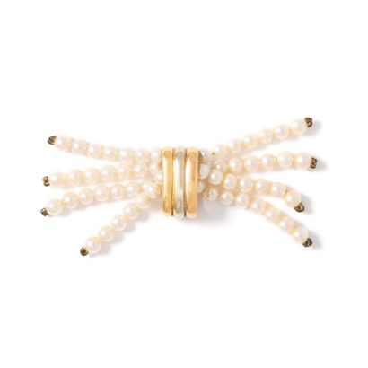null Cartier (attributed to). 18K yellow, white and rose gold 750‰ motif holding...