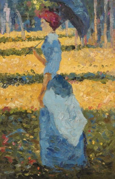 null Post-Impressionist school 

Woman with a parasol 

Oil on panel. 

22 x 14 cm

(ref...