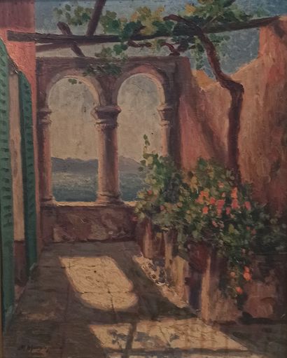 null Felix Pierre MANGANPIAN (1884- ?)

Pergola by the Sea

Oil on panel.

Signed...