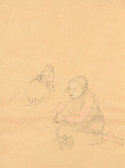 Modern school 

Sketch of Asian women, lotus...