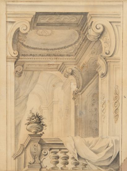 null French school of the beginning of the XIXth century 

Perspective view of a...